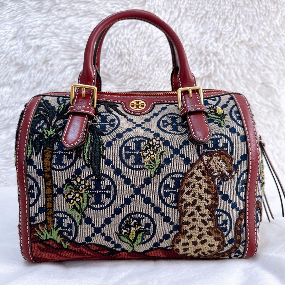 ✨超希少 美品✨ トリーバーチ Tモノグラム ボストン ジャガード 2way