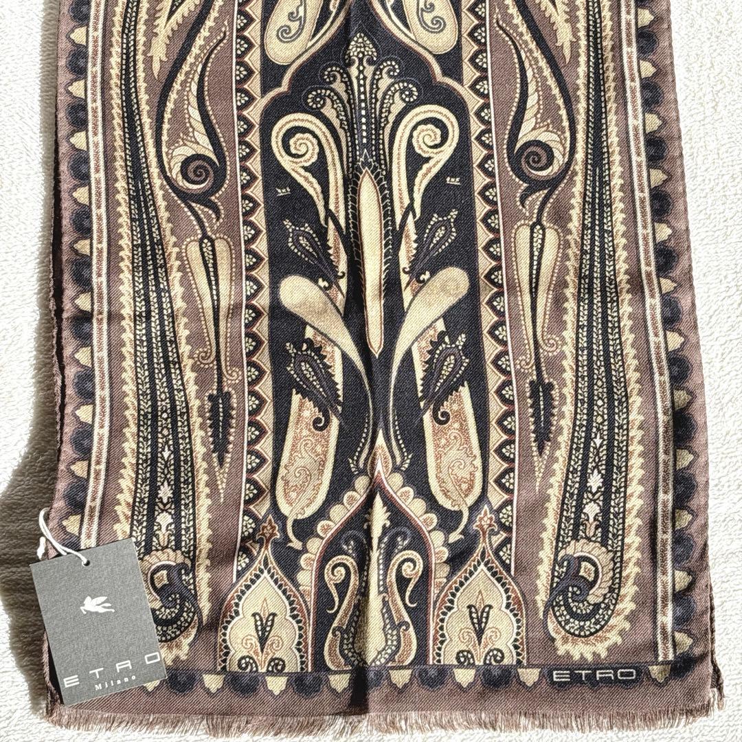 【新品】ETRO エトロ ペイズリー柄 ストール マフラー　イタリア製　シルク混