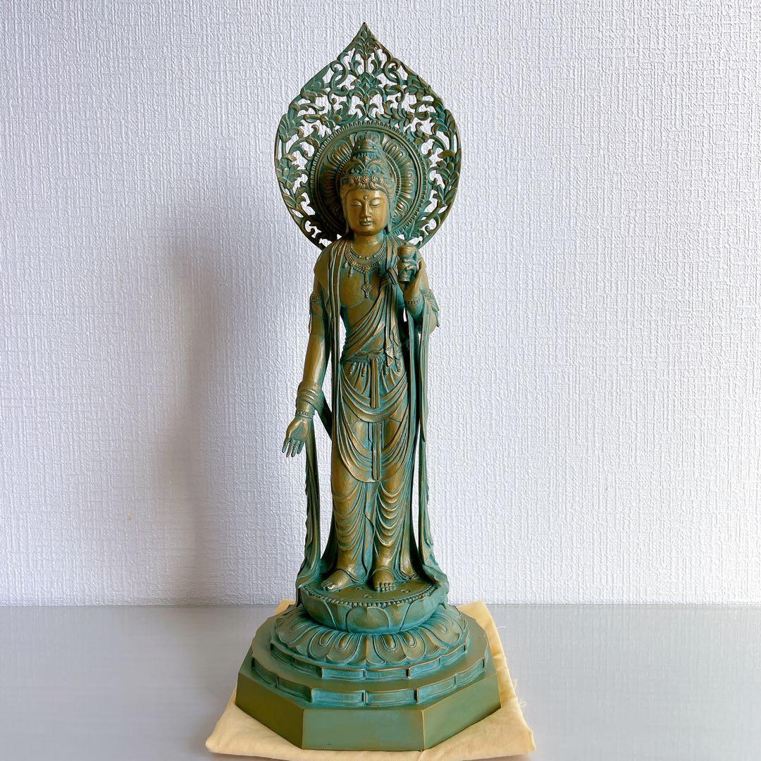 大佛師 松久宗琳作 瑠璃観音 ブロンズ 仏像 在銘 認定書あり 569/1000