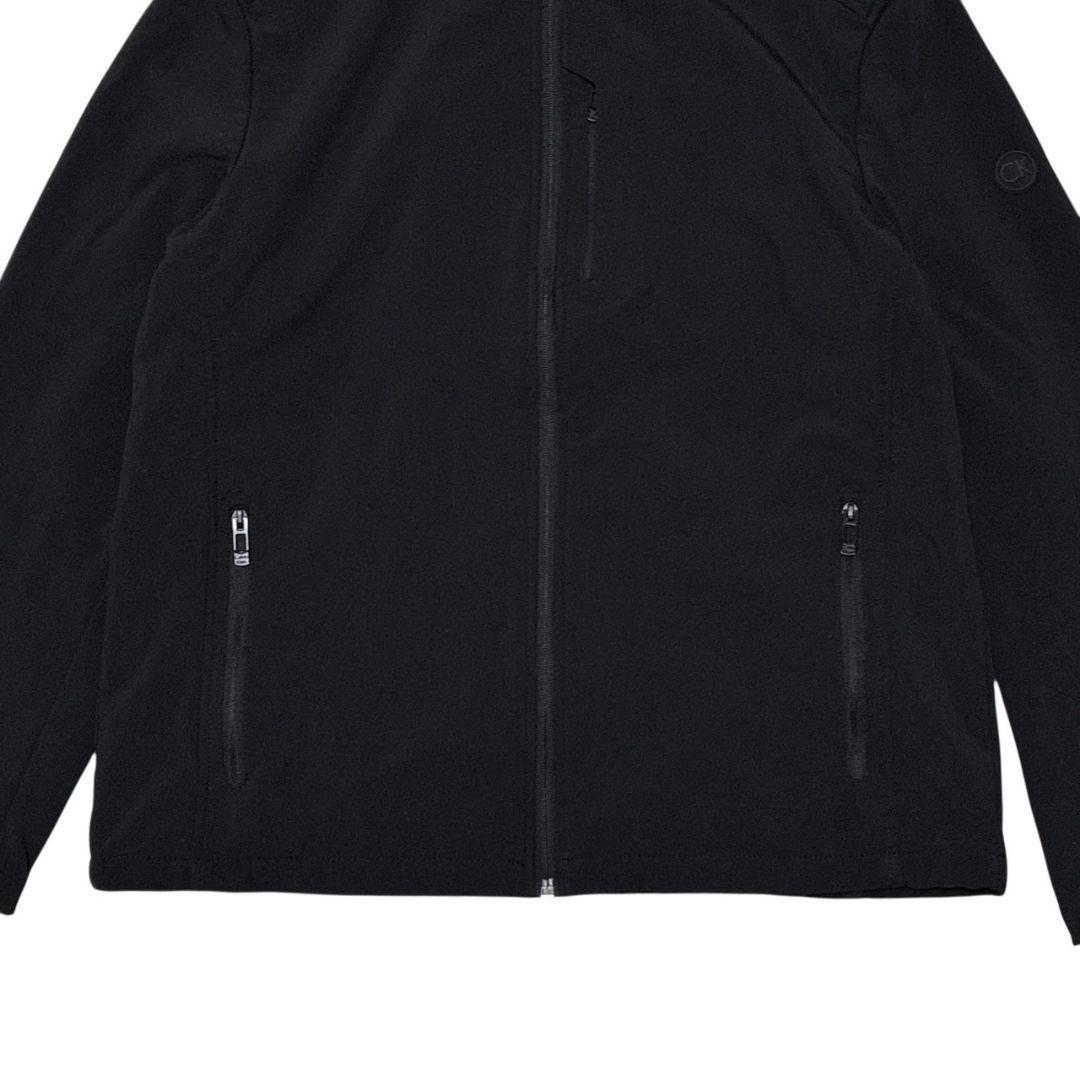 美品✨カルバンクライン ソフトシェルジャケット ロゴ 黒 裏地フリース