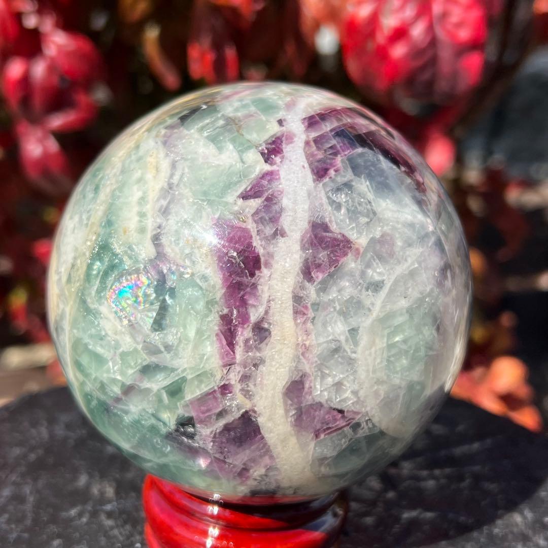 ✨魅惑の色彩✨神秘的な美麗スフィア✨マルチカラーフローライト 丸