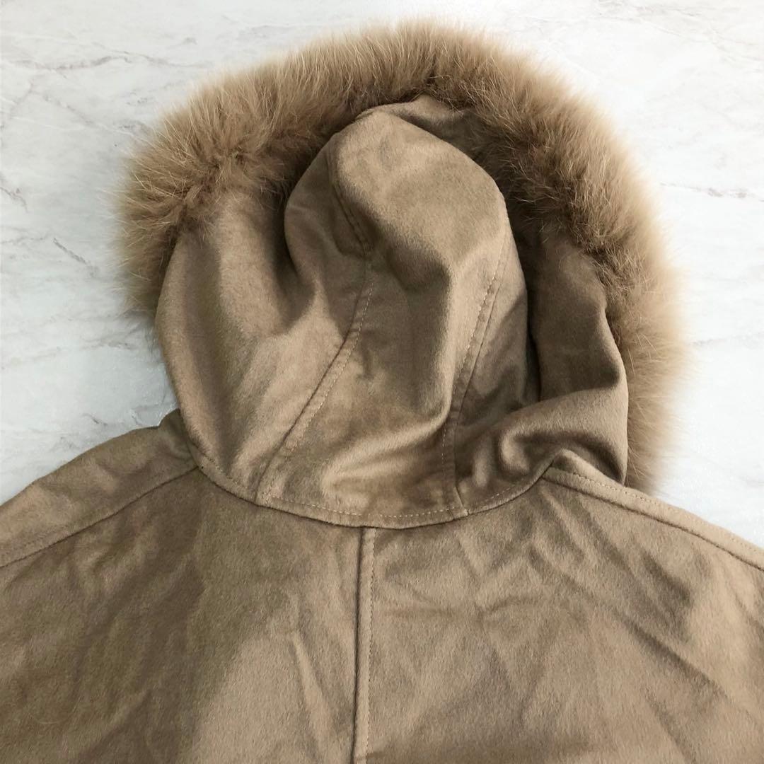 美品✨SAGA FURS カシミヤ100% ブルーフォックスファー ポンチョ