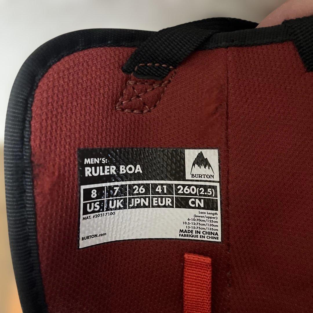 【Burton】スノーボードブーツRULER BOA 26cm