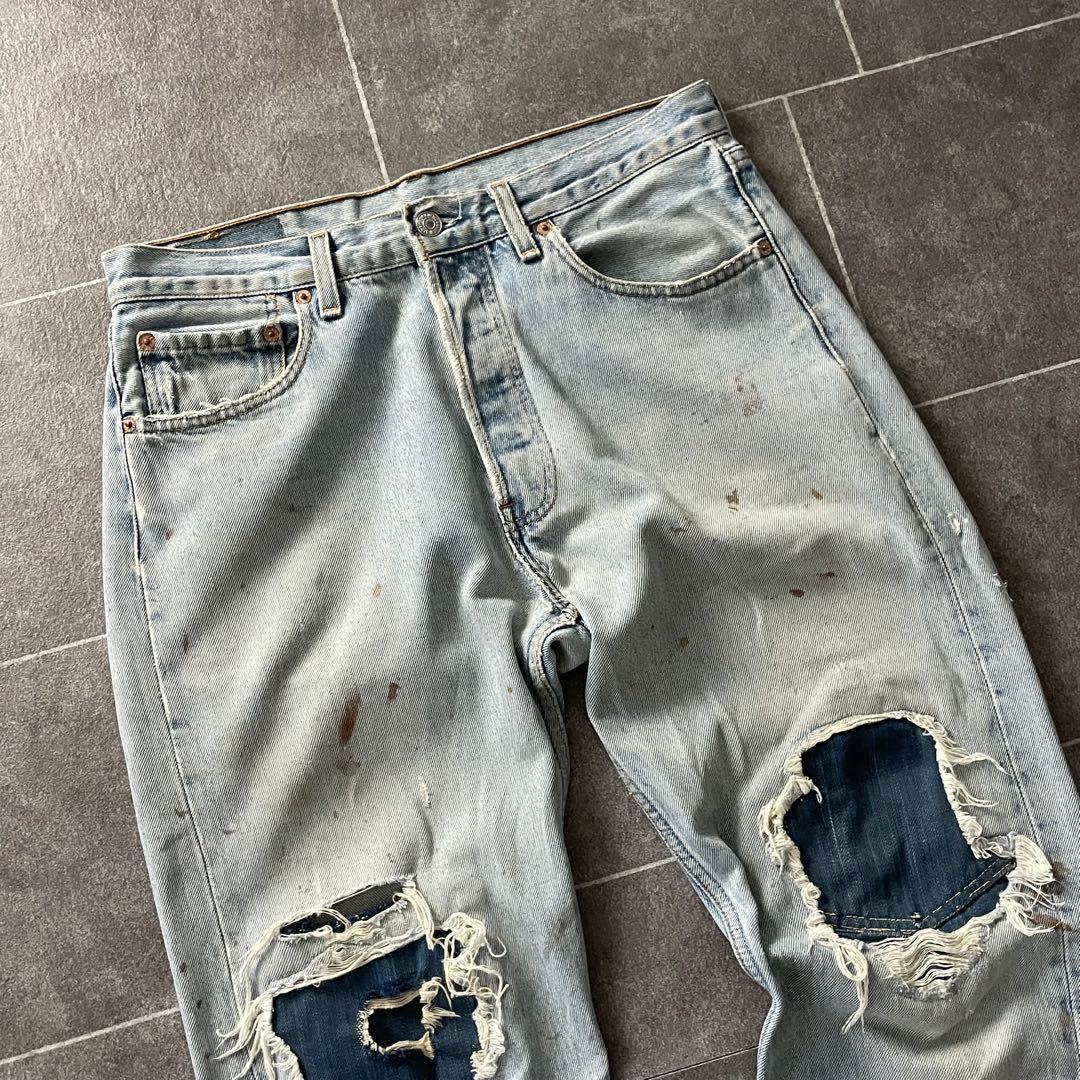 90's USA製 Levi's 501 ダメージ デニム ワッペン W32 - メルカリ