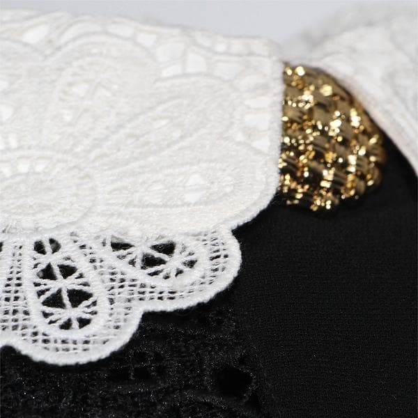 p*u様 セルフポートレイト ワンピース ギピュールレース 黒 UK8 未使用