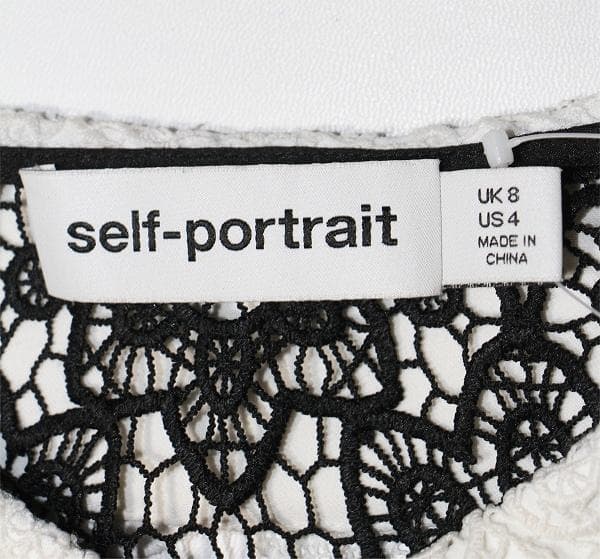 p*u様 セルフポートレイト ワンピース ギピュールレース 黒 UK8 未使用