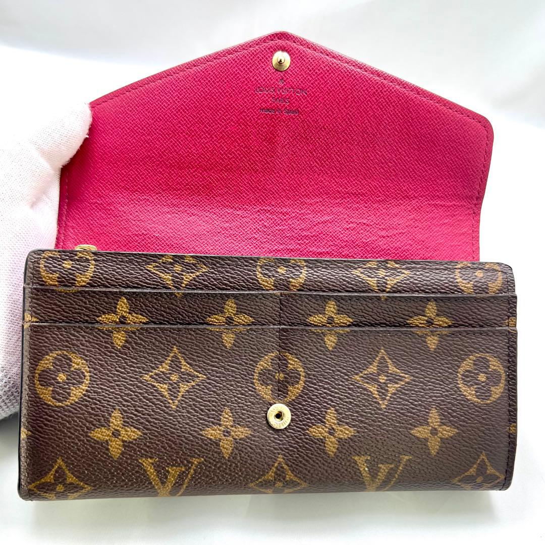【美品】 ルイヴィトン モノグラム 新型ポルトフォイユサラ フューシャ