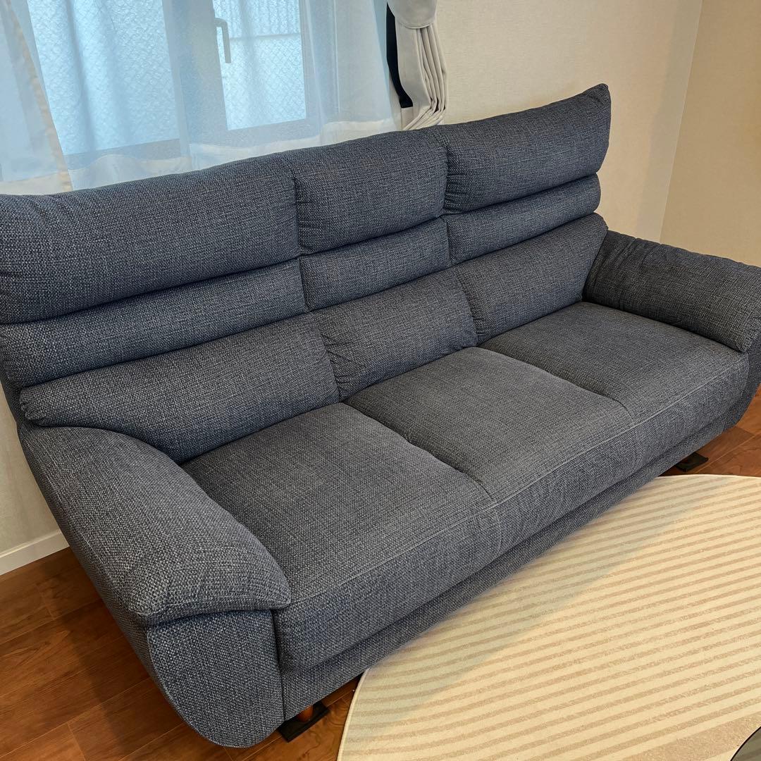 3人掛ソファ シアン 東京インテリア ネイビー - メルカリ