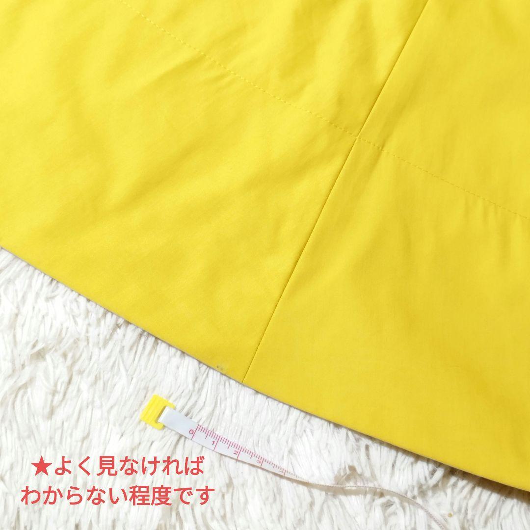 FOXEY ストレッチ 42 イエロー フレアー プリーツ ワンピース ドレス