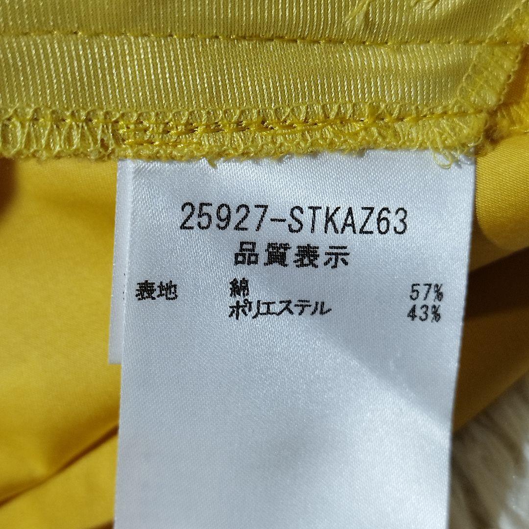 FOXEY ストレッチ 42 イエロー フレアー プリーツ ワンピース ドレス