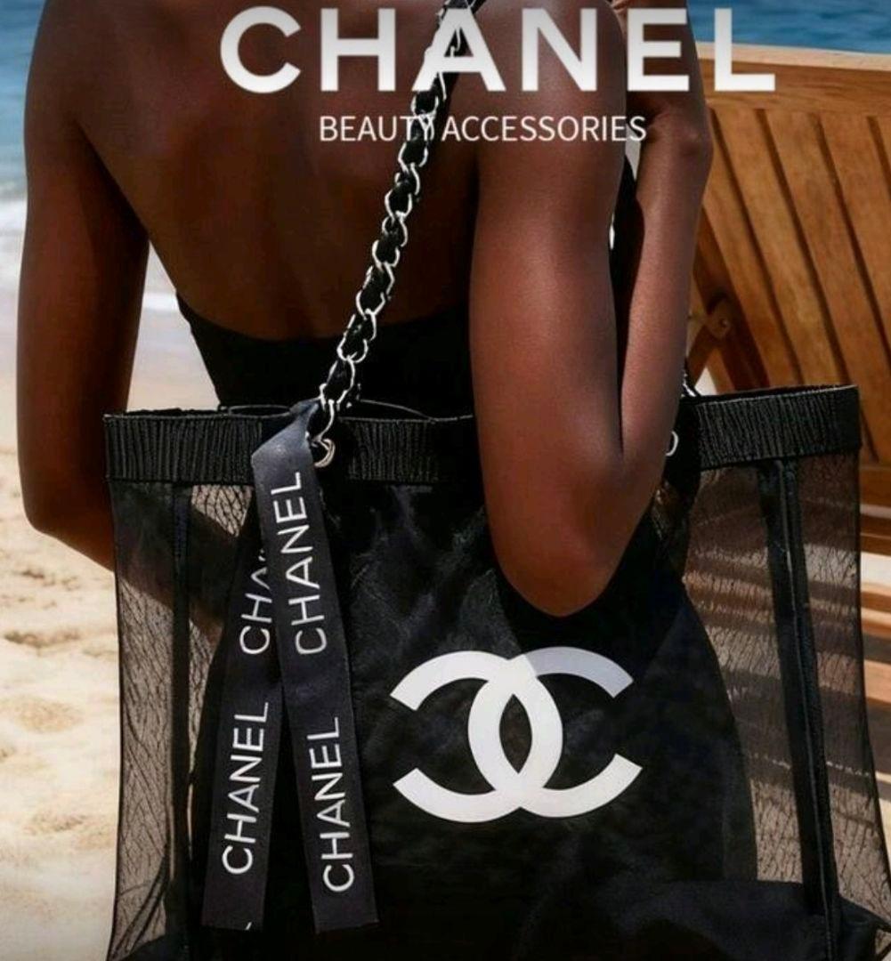 夏*つ様 CHANEL シャネル メッシュ トートバッグ＆ポーチ セット
