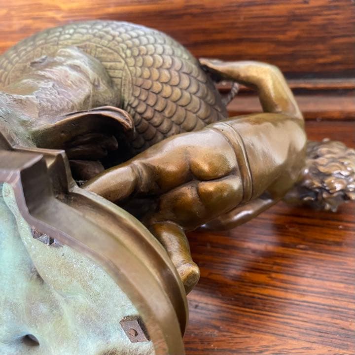 フランスオーギュストモローブロンズ像 籠を抱える二人の天使とても