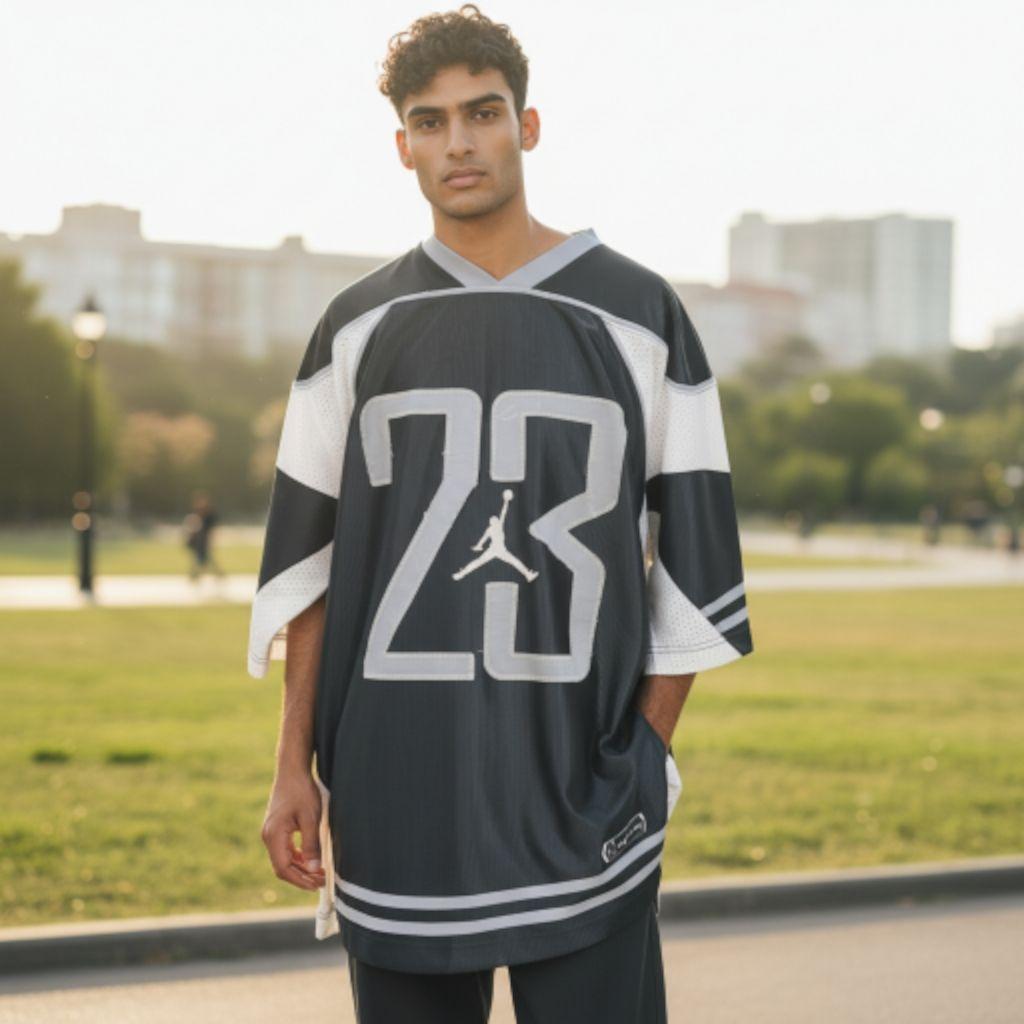 US企画Jordanジョーダンゲームシャツ23L海外仕様メンズ古着 *677