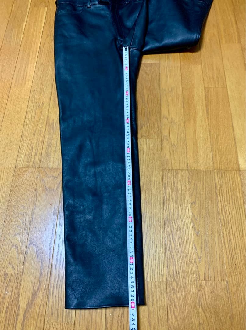 超極上品】 ペアスロープ レザーパンツ G-02 ストレートパンツ W82cm