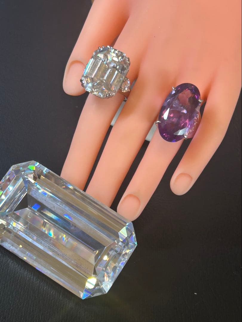 ぶ*ぶ様 天然石アメシスト特大リング16号限定サイズ