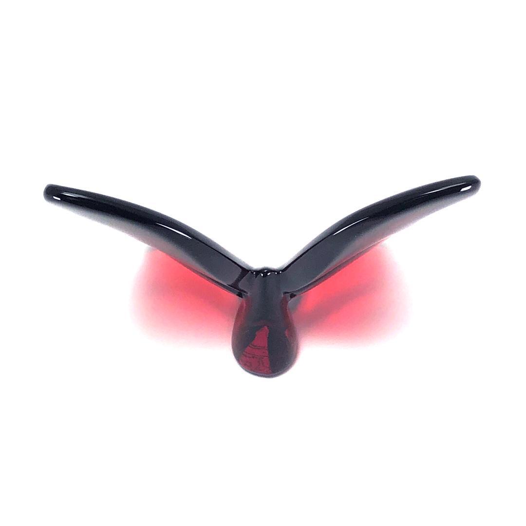 【美品・箱付き】バカラ／ラッキーバタフライ クリスタル レッド／BC512