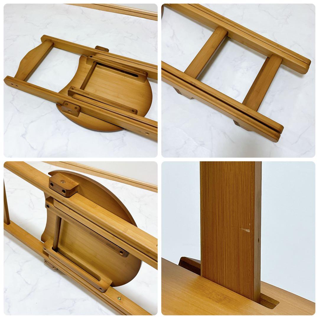 2脚セット 折りたたみダイニングチェア ハイチェア 竹製 ハイスツール バンブー