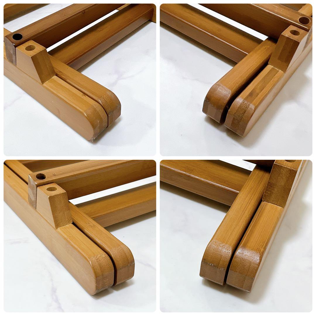 2脚セット 折りたたみダイニングチェア ハイチェア 竹製 ハイスツール バンブー