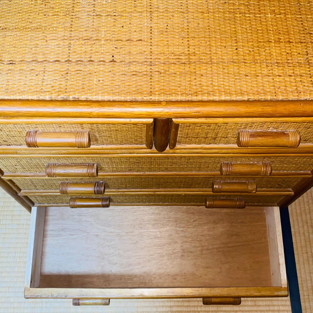 ラタン 籐 棚 チェスト 5段 W75cm D36cm H90.5cm 送料込み