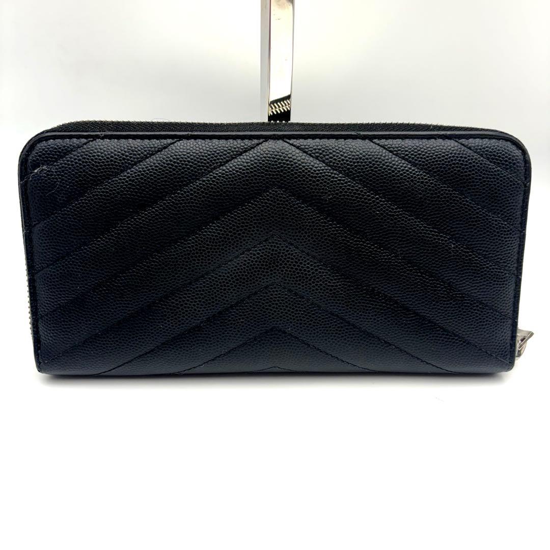 ✨美品✨サンローラン　長財布　ラウンドファスナー カサンドラ　ブラック　黒