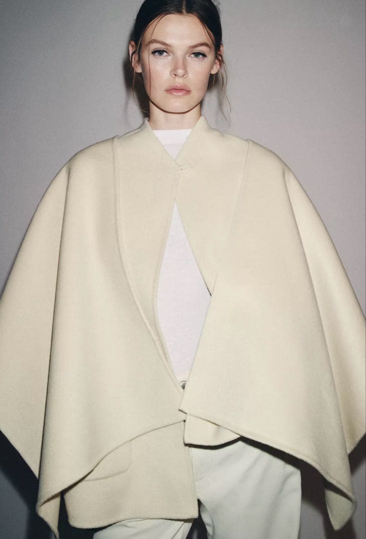 【ZARA】ZW COLLECTION ウールケープコート Sサイズ