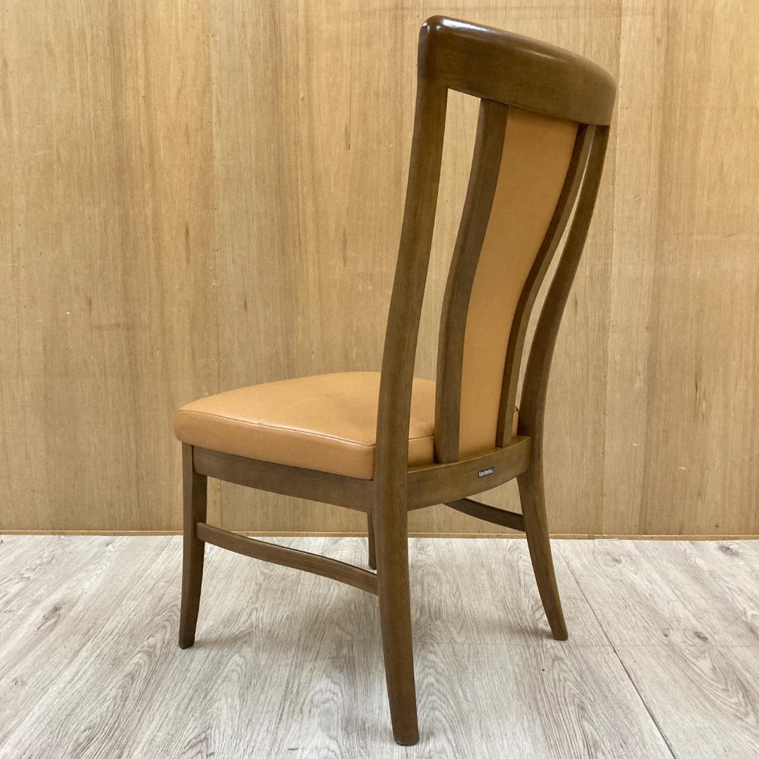 【カリモク】本革　ダイニングチェア　ハイバック　椅子　B