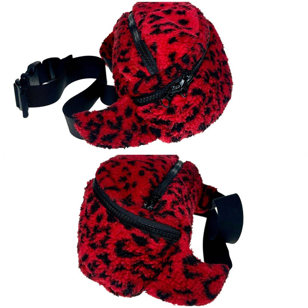 Supreme ウエストバッグ レオパード フリース ボア a534