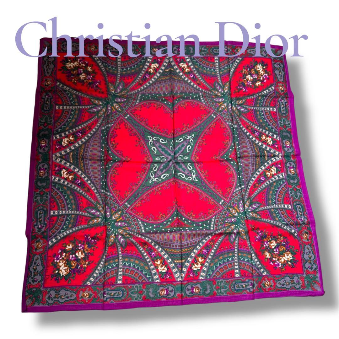 未使用級 クリスチャンディオール 大判 ストール ショール スカーフ