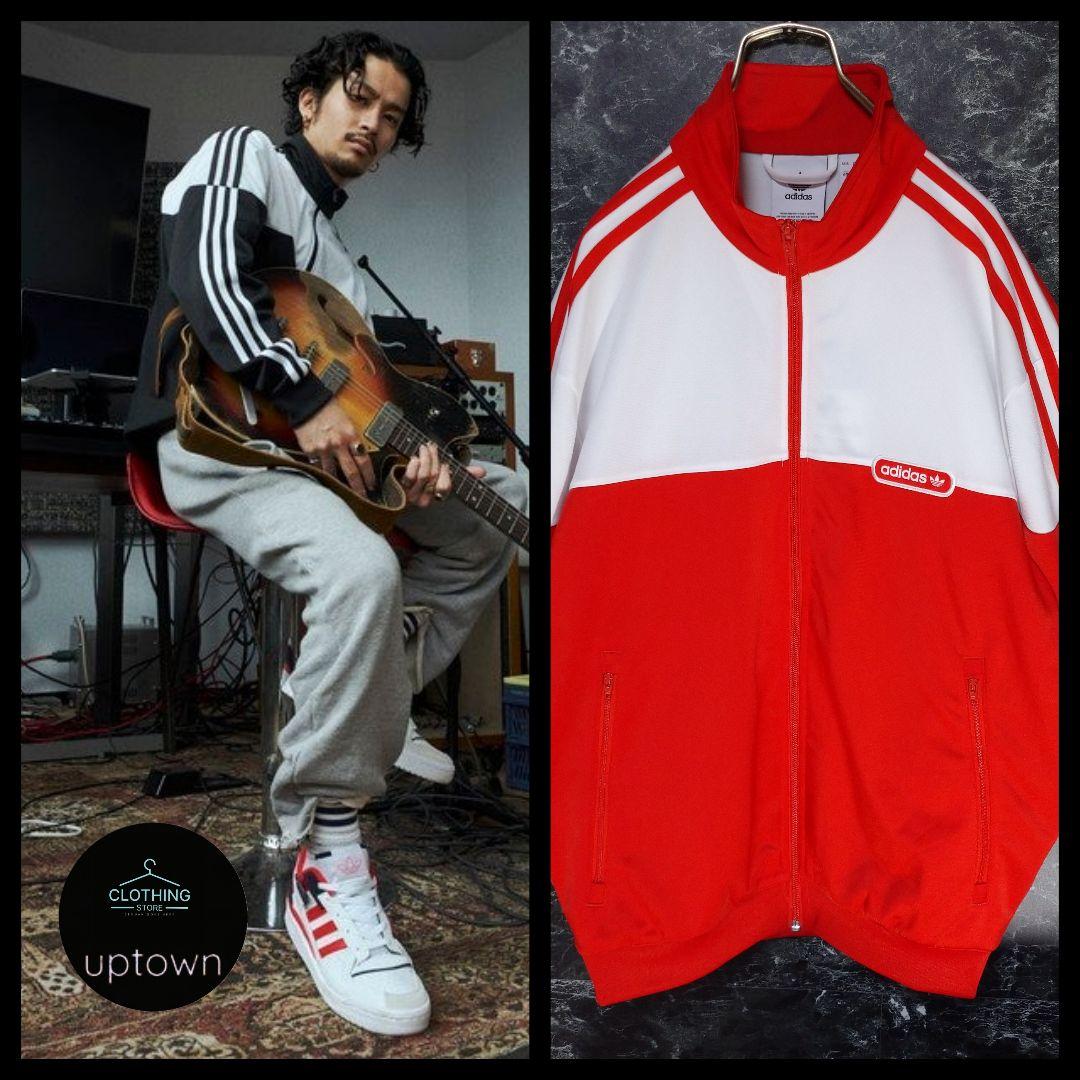 adidas firebird 常田大希着用 ファイヤーバード 赤 白 M ② - メルカリ