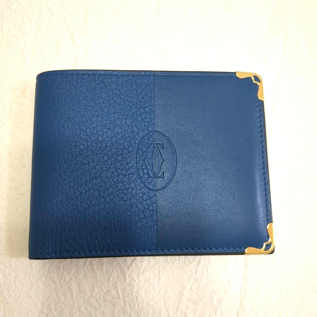 Cartier カルティエ マストドゥカルティエ 二つ折り財布 札入 ブルー