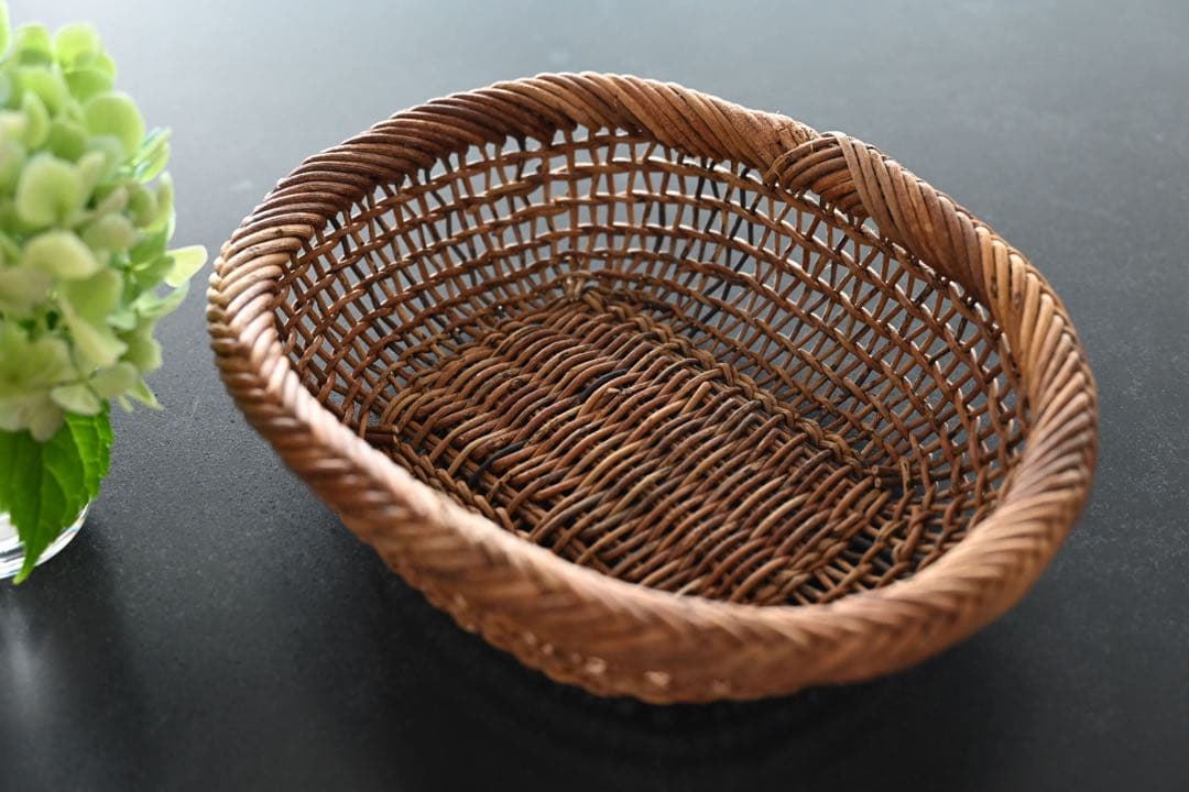 【中川原信一】あけび籠 パン籠 平籠