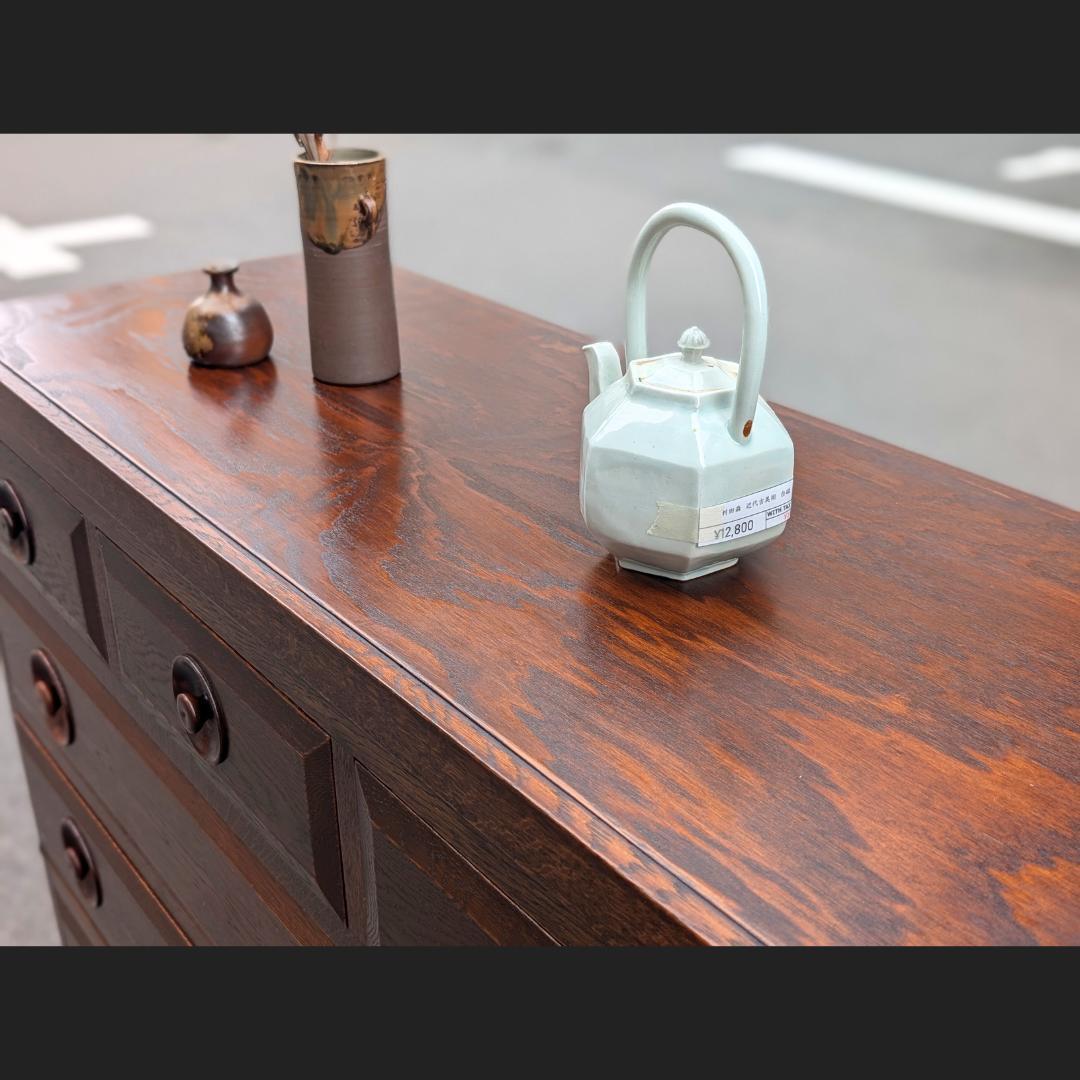 希少・歴史的鳥取の民藝☆辰巳木工／ケヤキ材6段チェスト／デザイン