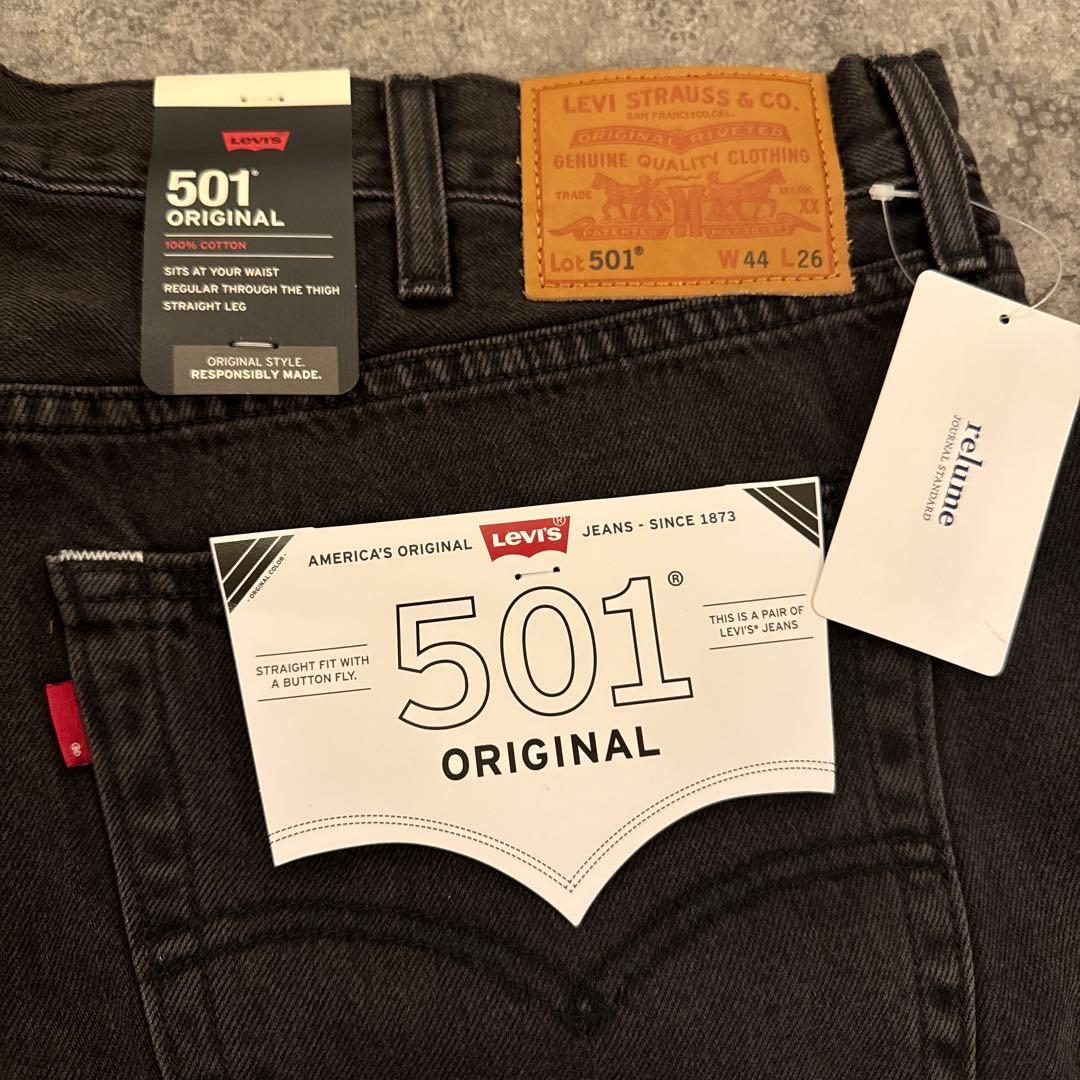 新品未使用Levi's 501 OriginalブラックデニムW44L26ovy