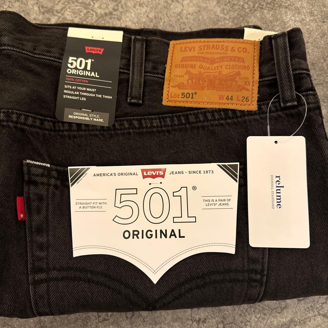 新品未使用Levi's 501 OriginalブラックデニムW44L26ovy
