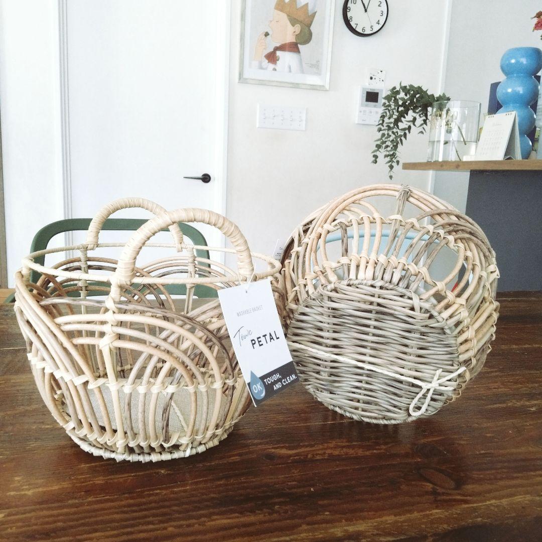 フェイクラタンバスケット３つセット