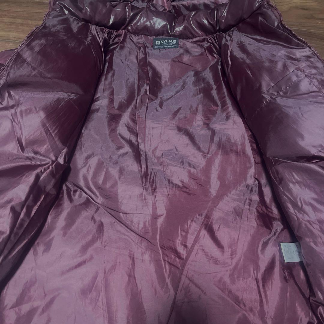 00s Y2K ファーダウンジャケット 平成 お兄系 光沢 ワインレッド