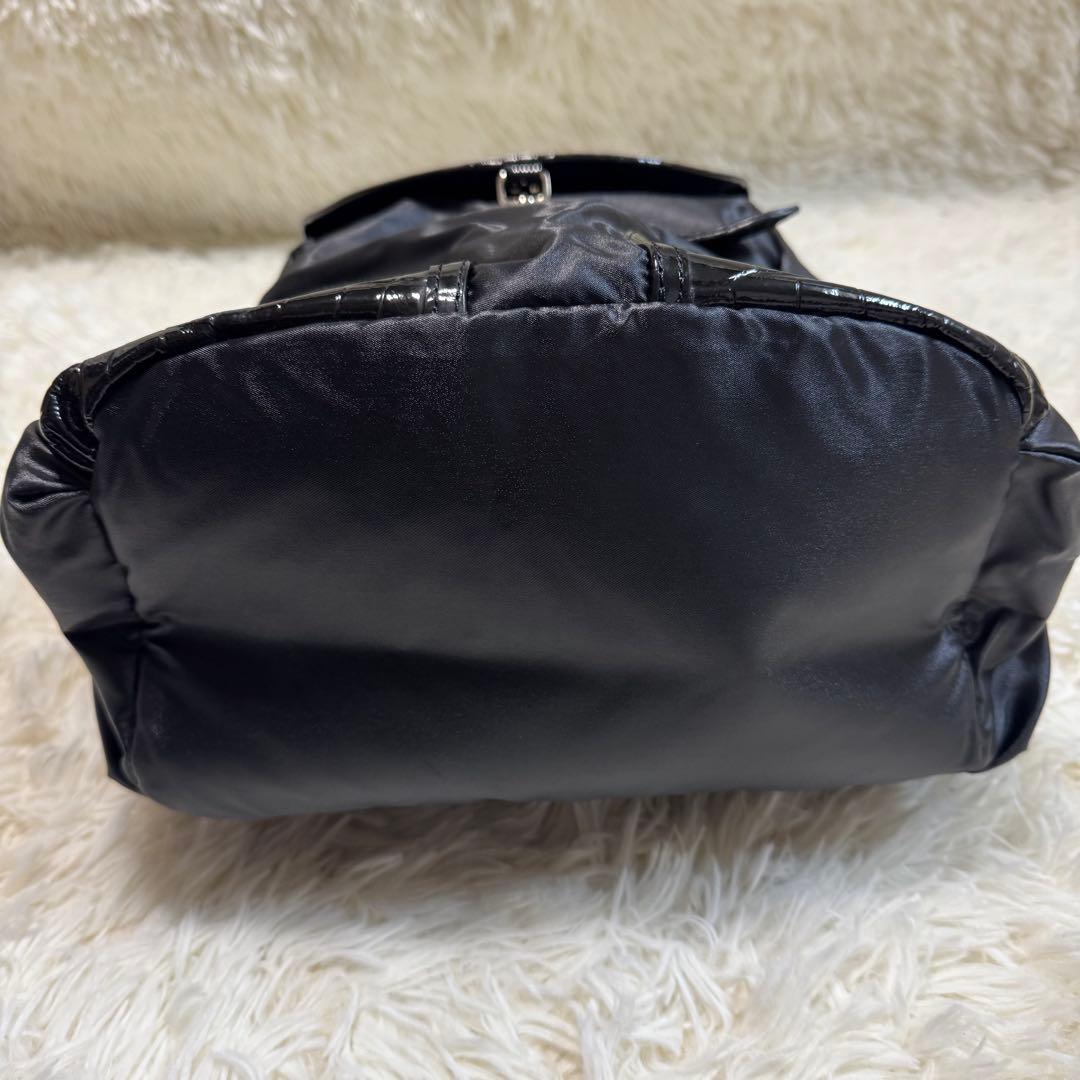 cooga クーガ　軽量レザー　ナイロン リュック　黒　ビジネスバッグ