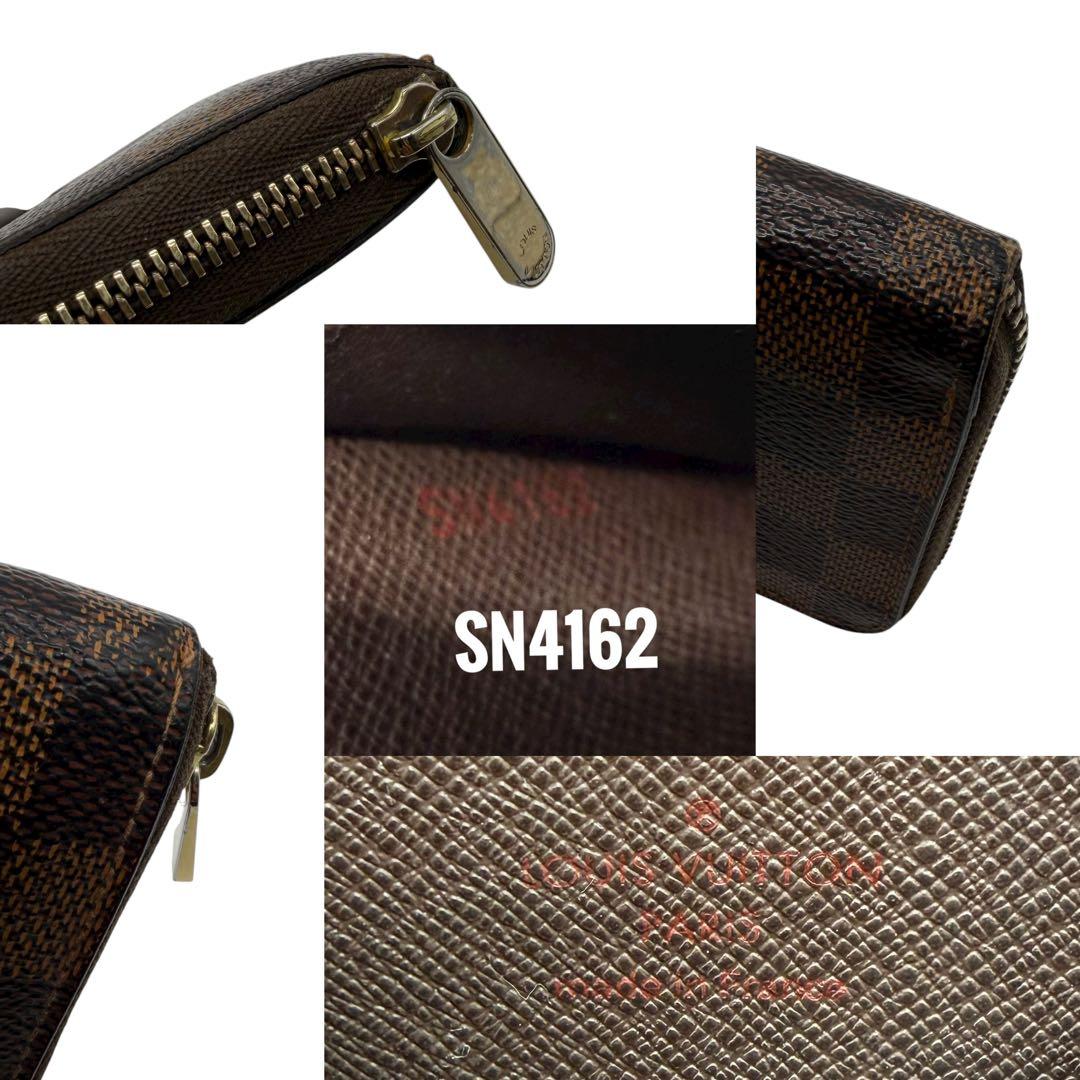 ルイヴィトン　パース　ラウンドファスナー　ダミエ　ブラウン　茶色　小銭入れ