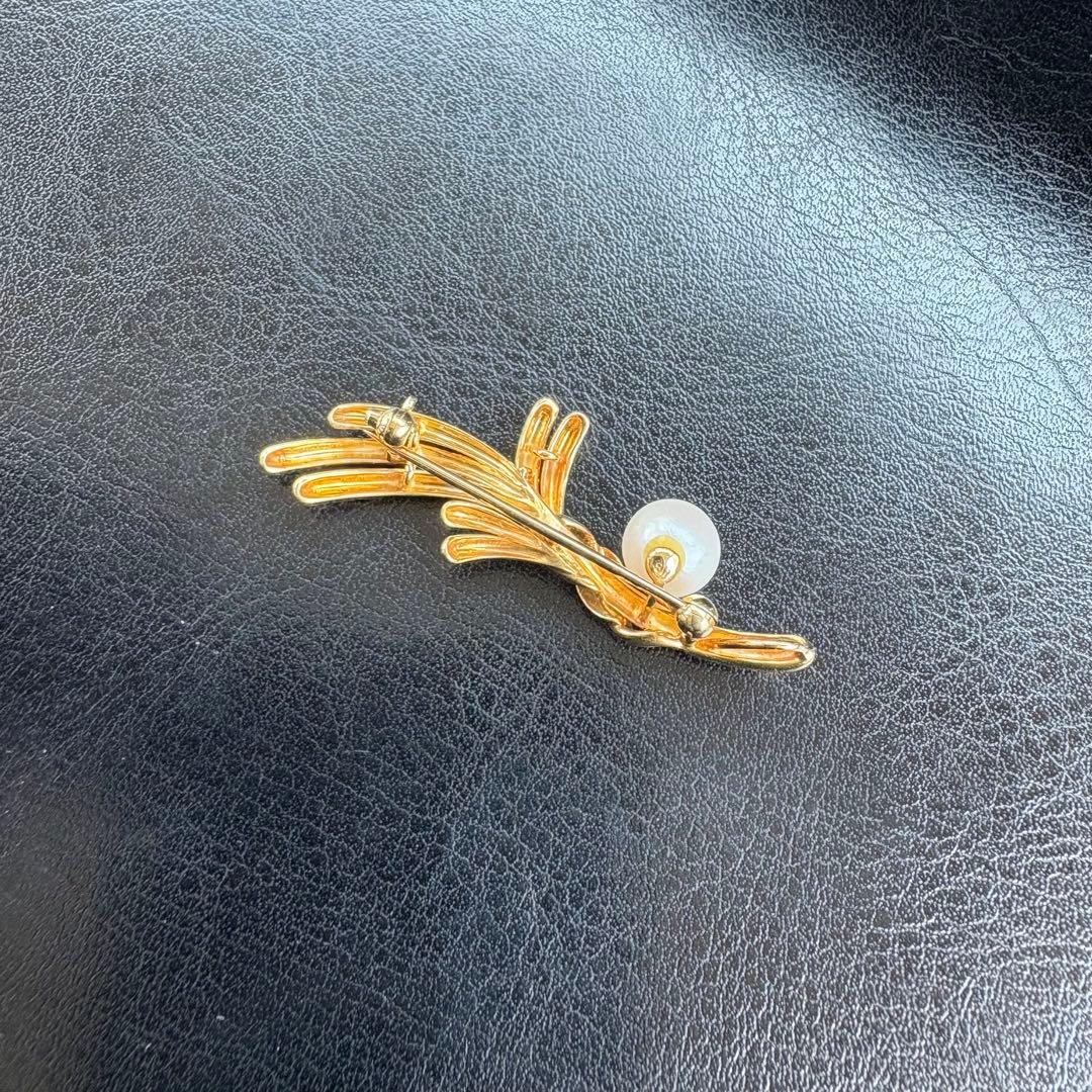 K18 パール　ブローチ