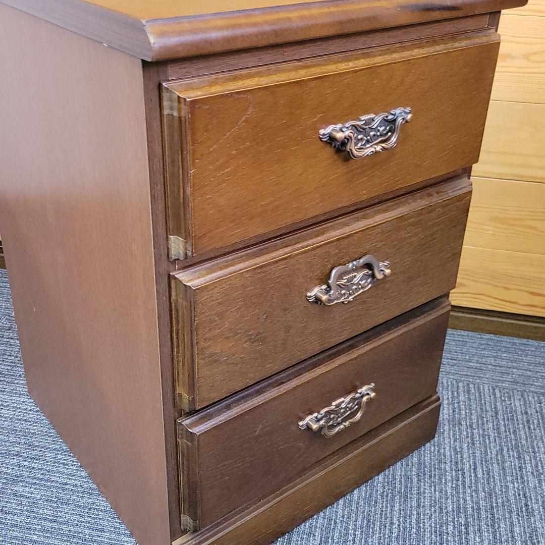 アンティーク調 木製 3段 ミニチェスト サイドチェスト ①