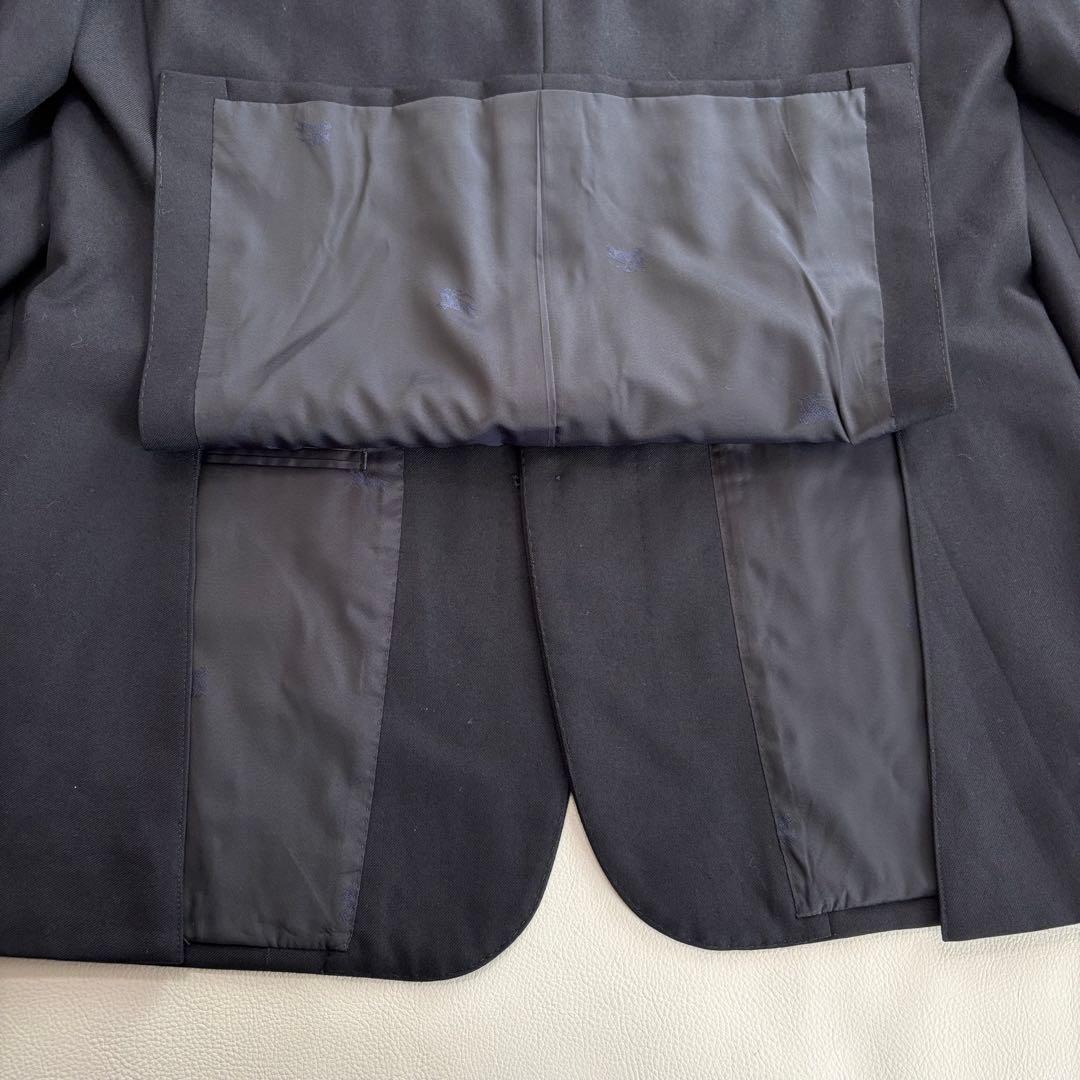 バーバリー[銀ボタンXLサイズ]テーラードジャケット 紺ブレ 裏地