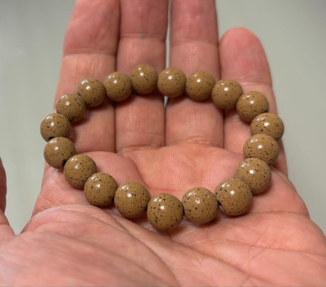 「万病の薬石」北投石 ブレスレット径１６ｃｍ（証明書付き）１０mm珠