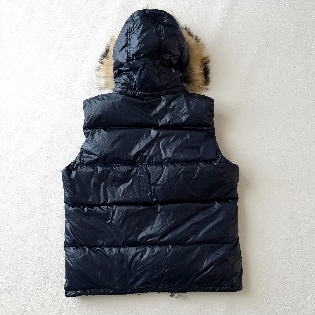 大きいサイズ✨マークアンドロナ ダウンベスト ラインストーン ファー 紺 XL