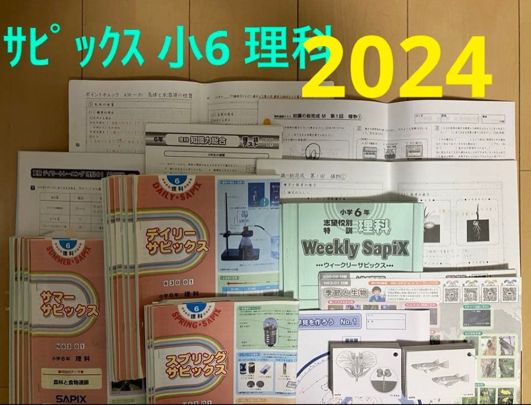 小6 理科 デイリーサピックス 24回分+春期講習•夏期講習 ウィークリー