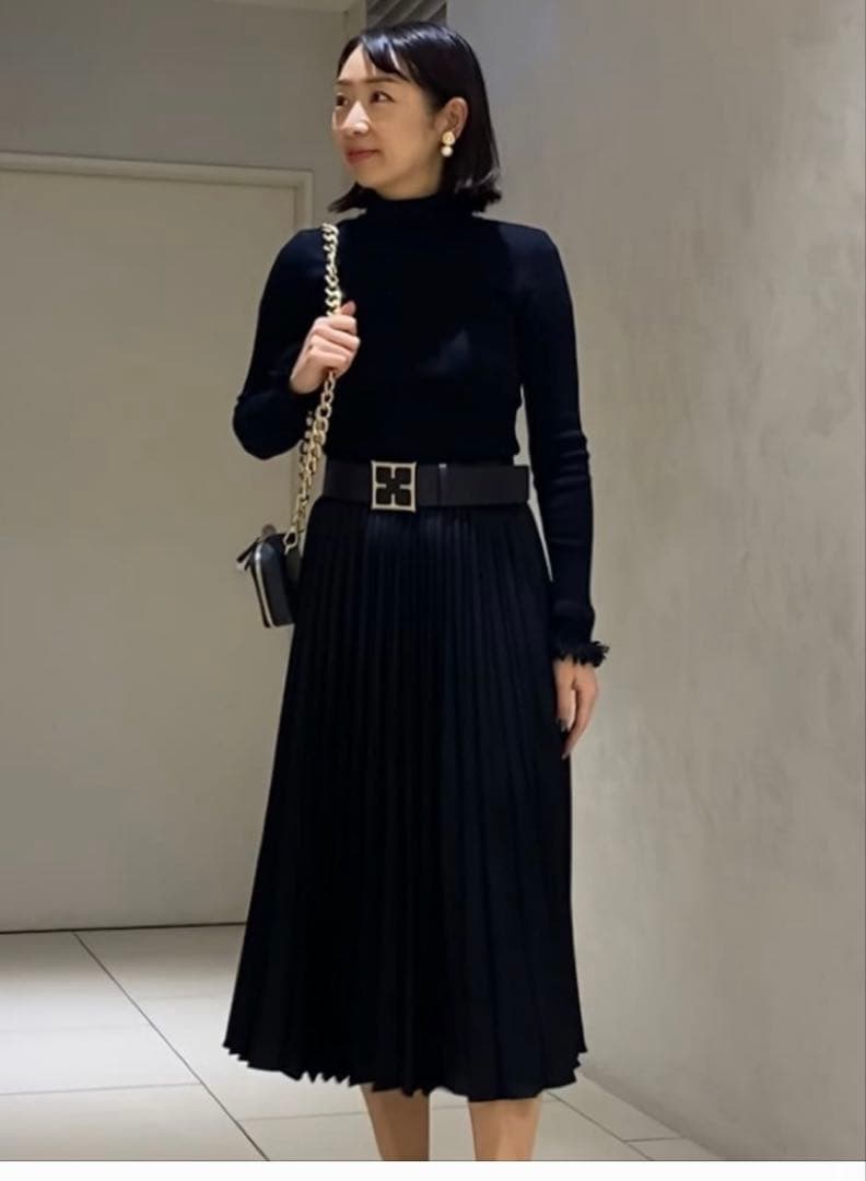 EPORCA ブラックレザーベルト ゴールドバックル