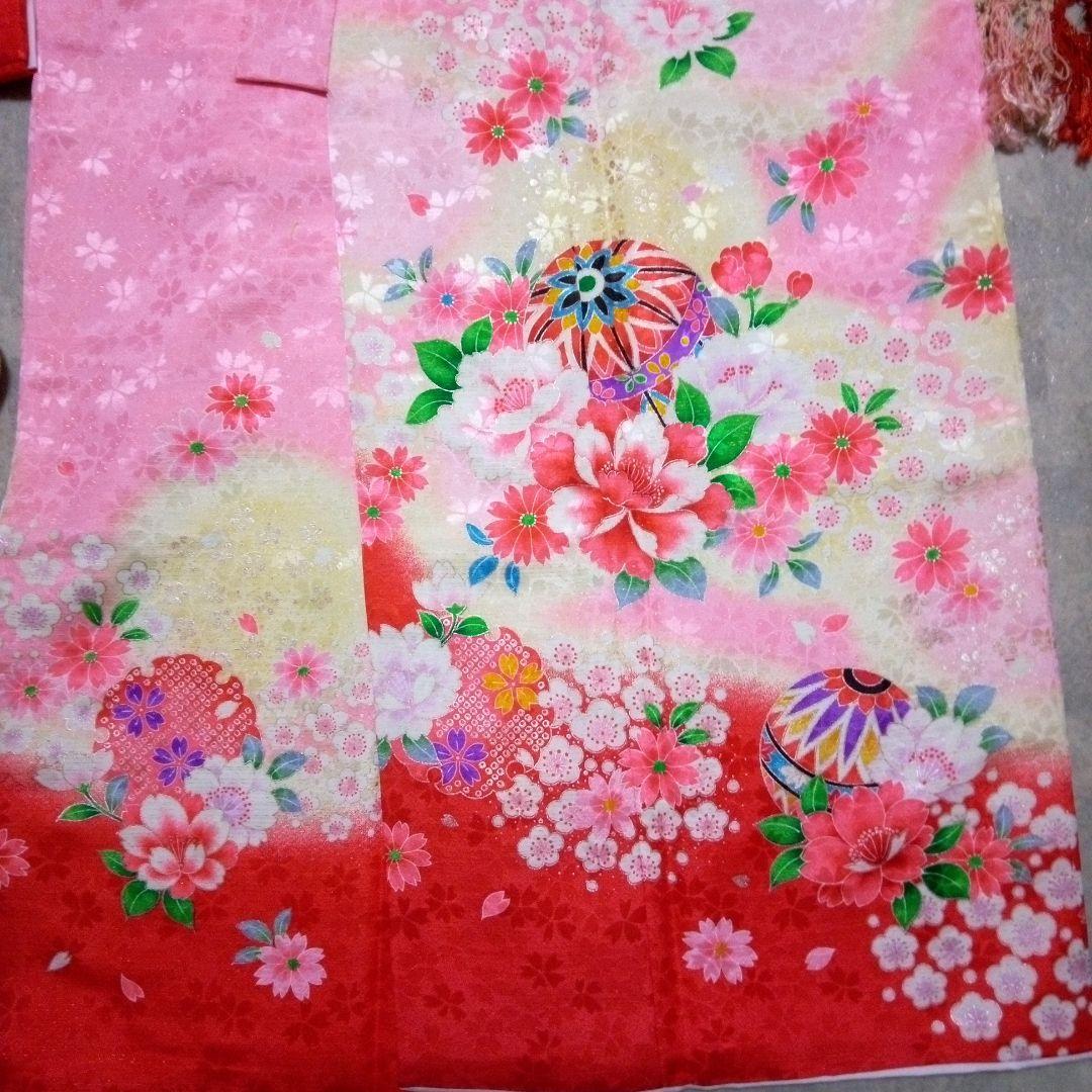 【七五三7歳～ハーフ成人式】可愛らしいピンク系振袖フルセット