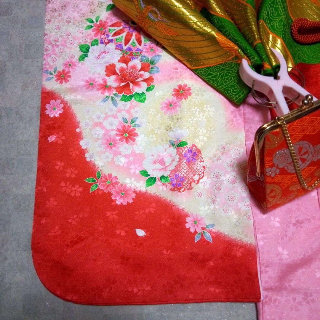 【七五三7歳～ハーフ成人式】可愛らしいピンク系振袖フルセット