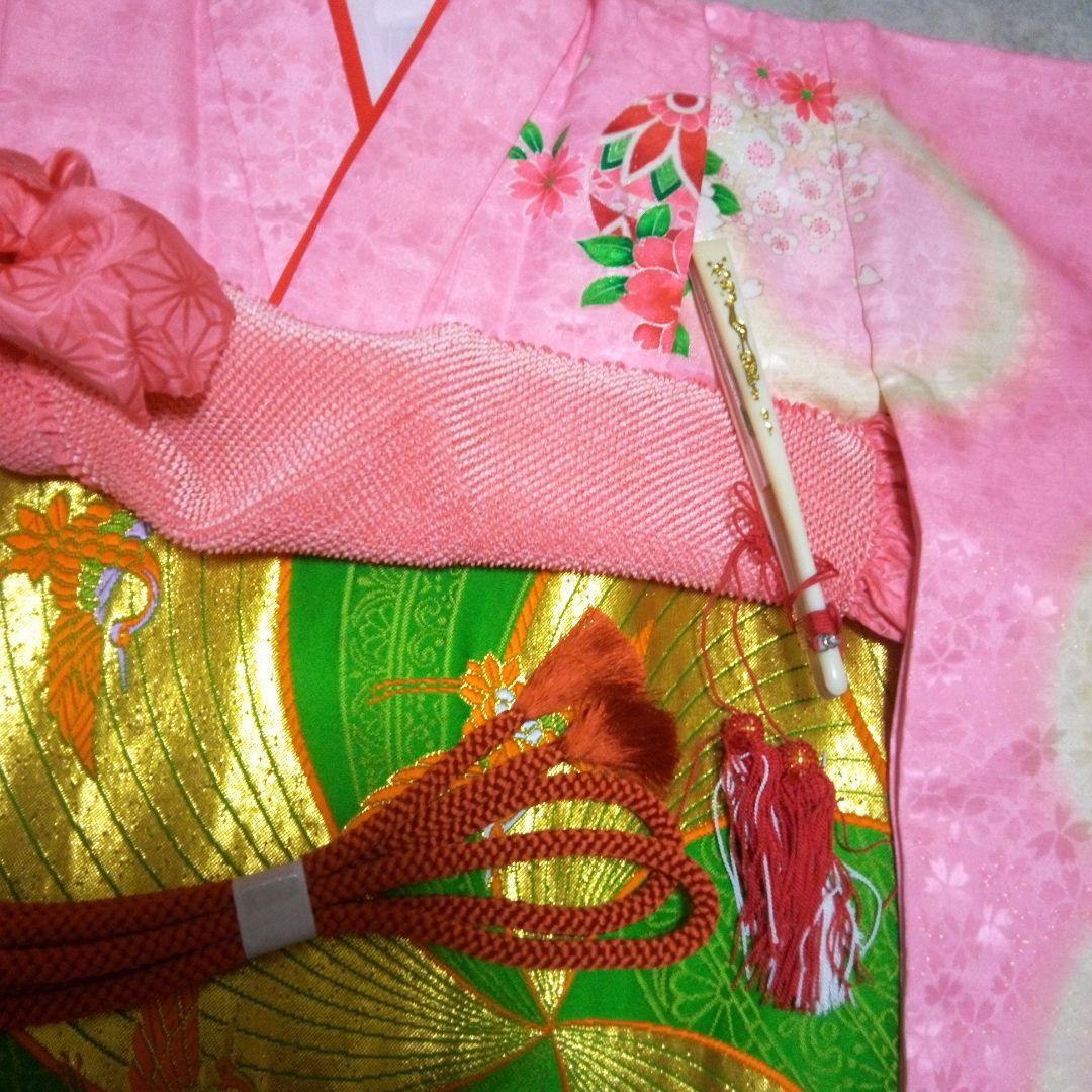 【七五三7歳～ハーフ成人式】可愛らしいピンク系振袖フルセット