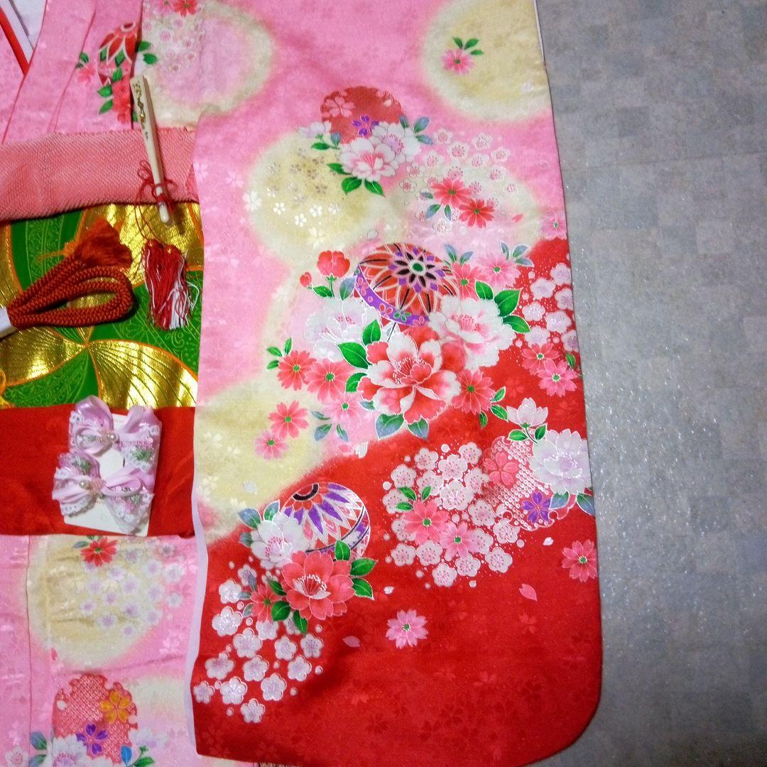 【七五三7歳～ハーフ成人式】可愛らしいピンク系振袖フルセット