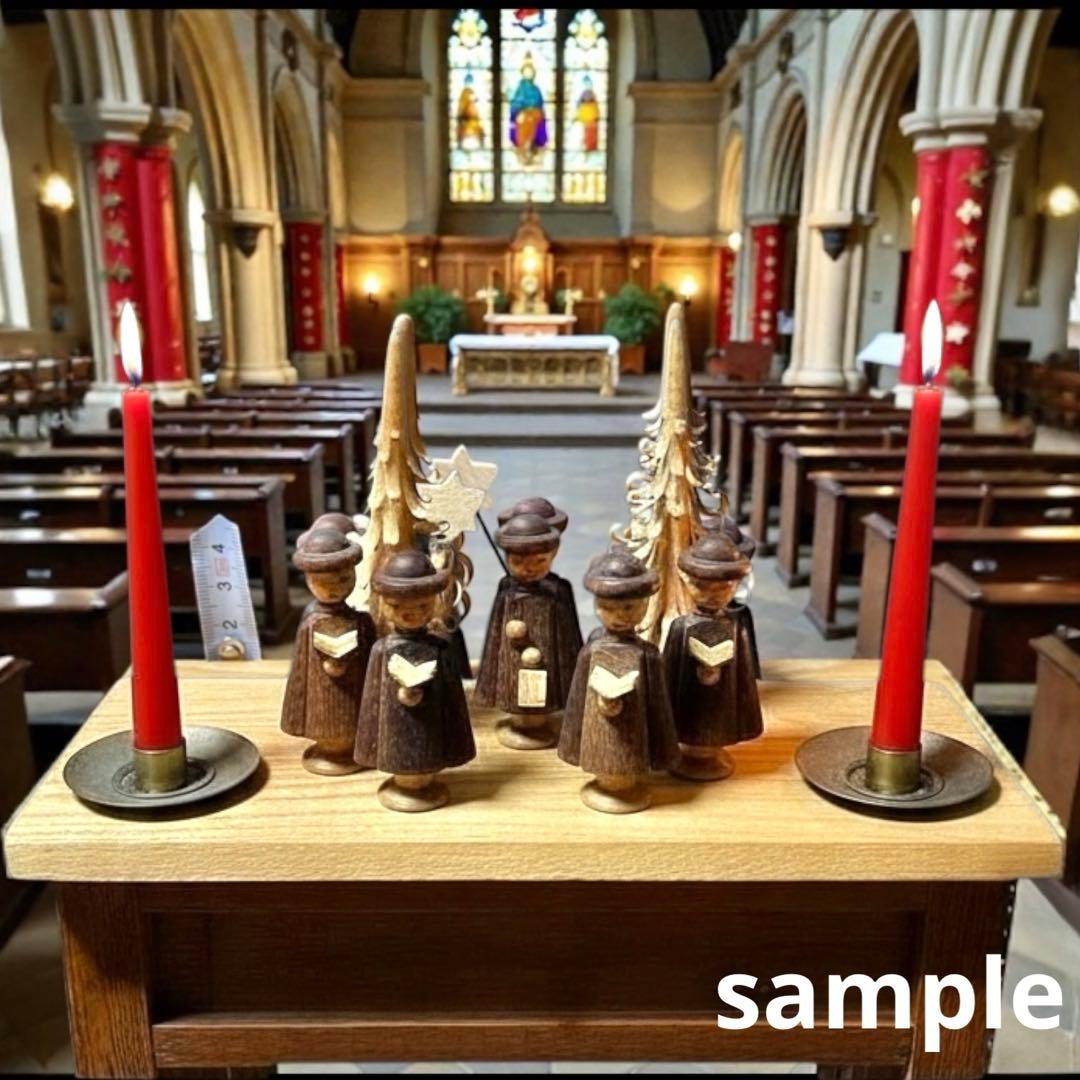 東ドイツ製・ザイフェン 聖歌隊木製キャンドルスタンドXmas装飾